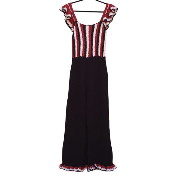 ZARA Limited Edition Crochet Knit Jumper Jumpsuit Overalls Size Small - Picture 2 of 13